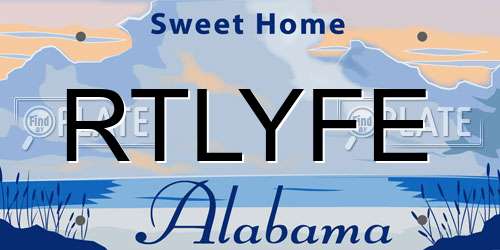 RTLYFE Alabama License Plate