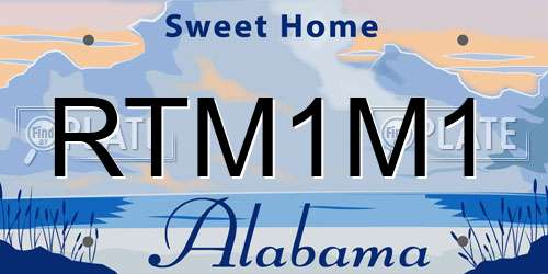 RTM1M1 Alabama License Plate