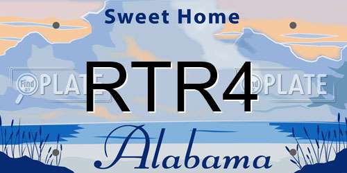 RTR4 Alabama License Plate