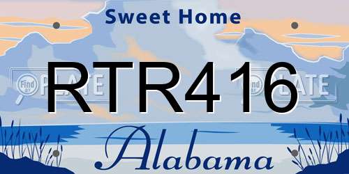 RTR416 Alabama License Plate