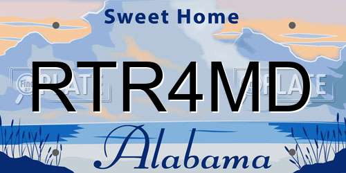 RTR4MD Alabama License Plate