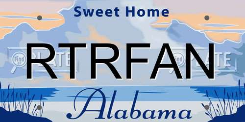 RTRFAN Alabama License Plate