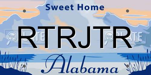 RTRJTR Alabama License Plate