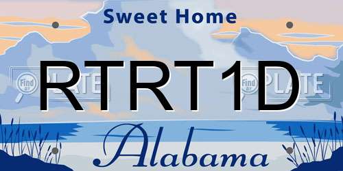 RTRT1D Alabama License Plate
