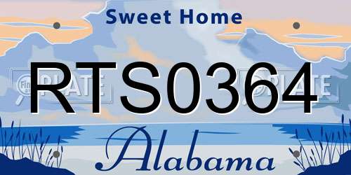 RTS0364 Alabama License Plate