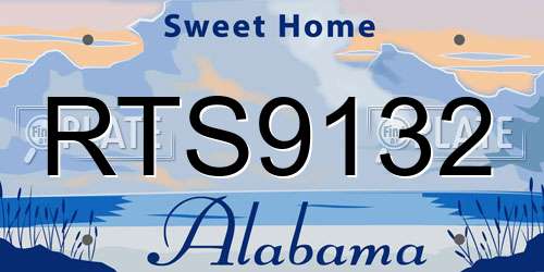 RTS9132 Alabama License Plate