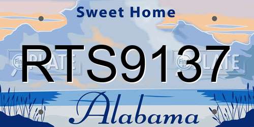 RTS9137 Alabama License Plate
