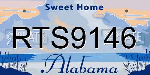 RTS9146 Alabama License Plate