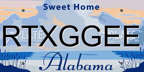 RTXGGEE Alabama License Plate