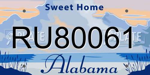 RU80061 Alabama License Plate