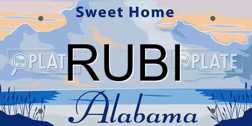 RUBI Alabama License Plate