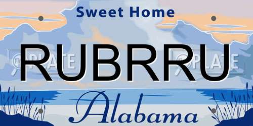 RUBRRU Alabama License Plate