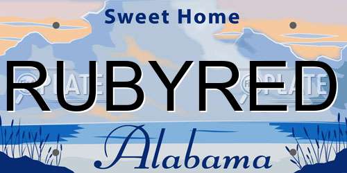 RUBYRED Alabama License Plate