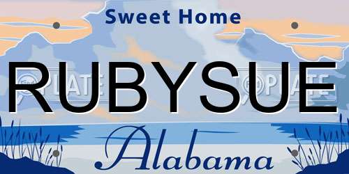 RUBYSUE Alabama License Plate
