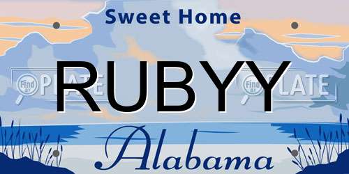 RUBYY Alabama License Plate