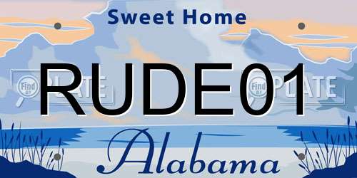 RUDE01 Alabama License Plate