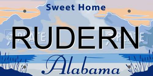 RUDERN Alabama License Plate