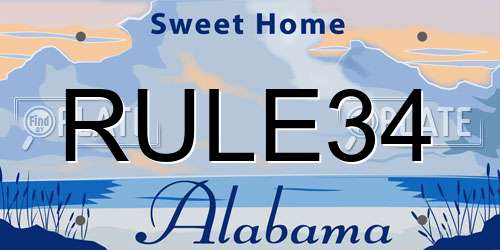 RULE34 Alabama License Plate