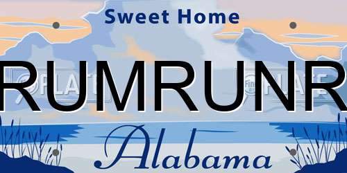 RUMRUNR Alabama License Plate