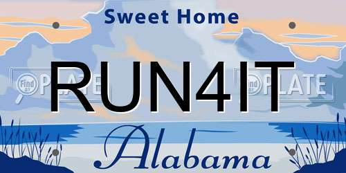 RUN4IT Alabama License Plate