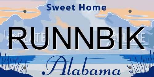 RUNNBIK Alabama License Plate