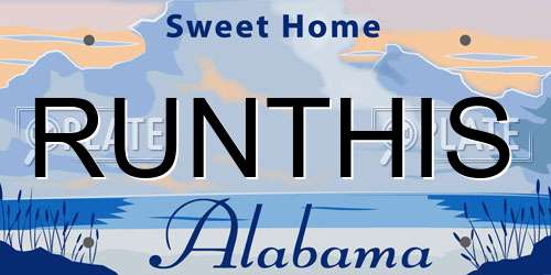 RUNTHIS Alabama License Plate