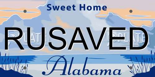 RUSAVED Alabama License Plate