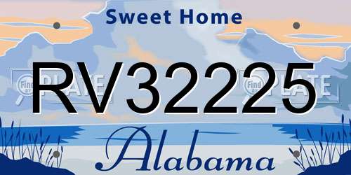 RV32225 Alabama License Plate