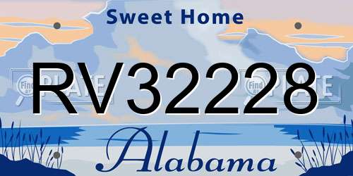 RV32228 Alabama License Plate