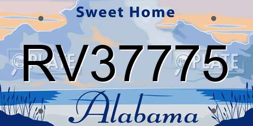 RV37775 Alabama License Plate