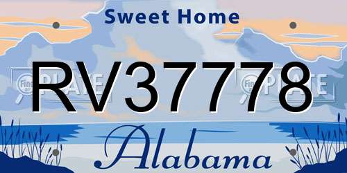 RV37778 Alabama License Plate