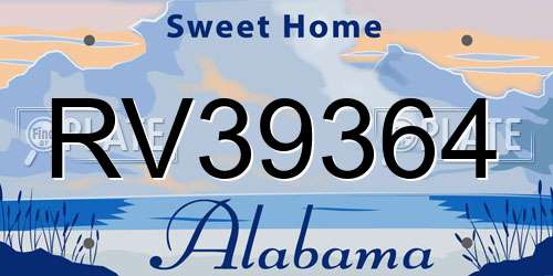 RV39364 Alabama License Plate