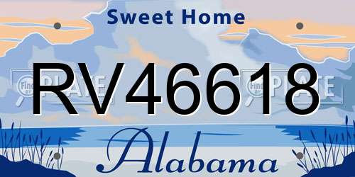 RV46618 Alabama License Plate