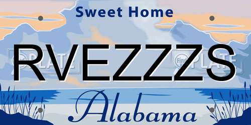 RVEZZZS Alabama License Plate