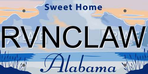 RVNCLAW Alabama License Plate