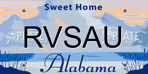RVSAU Alabama License Plate