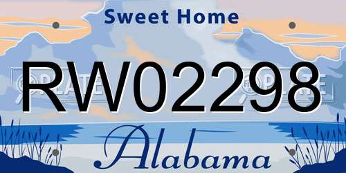 RW02298 Alabama License Plate