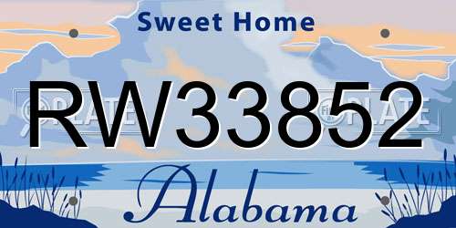RW33852 Alabama License Plate