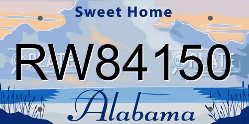 RW84150 Alabama License Plate