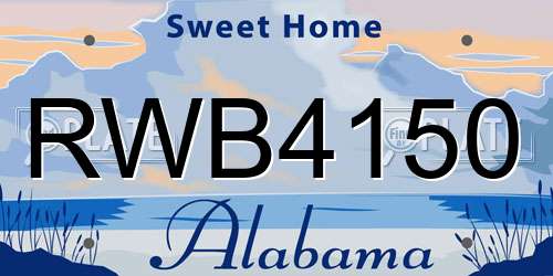 RWB4150 Alabama License Plate