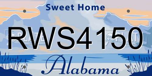 RWS4150 Alabama License Plate