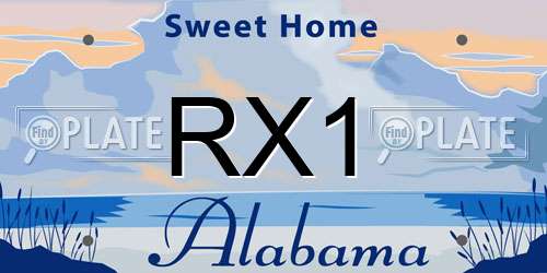 RX1 Alabama License Plate