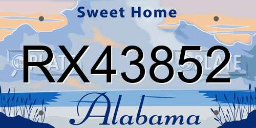 RX43852 Alabama License Plate