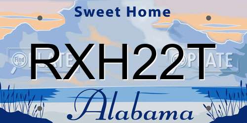 RXH22T Alabama License Plate