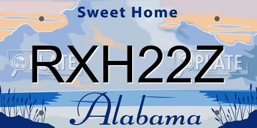 RXH22Z Alabama License Plate