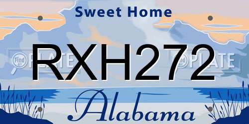 RXH272 Alabama License Plate