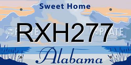 RXH277 Alabama License Plate