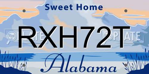 RXH72T Alabama License Plate