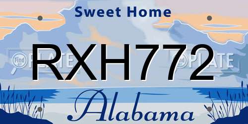 RXH772 Alabama License Plate