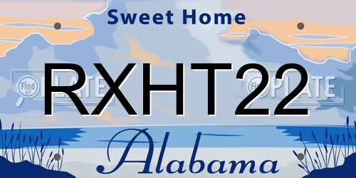 RXHT22 Alabama License Plate